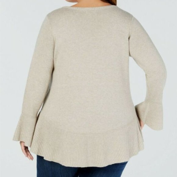 Style & Co Heathered Beige Plus Size Sweater - Picture 4 of 4